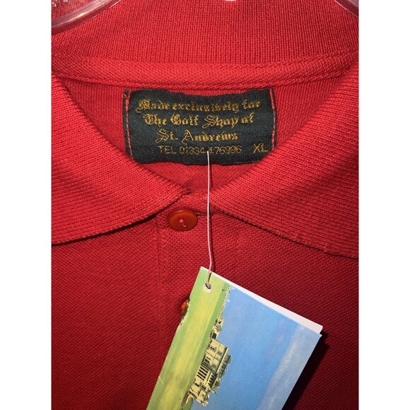 OLD COURSE ST ANDREWS Polo Shirt Mens XL The Golf Shop Exclusive Red Vintage New - Picture 3 of 7